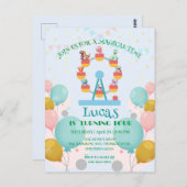 Carte Postale Roue de dinosaure drôle de grande roue Fête d'anni (Devant / Derrière)