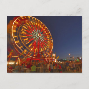 Carte Postale Roue de Ferris au crépuscule dans le Montana du No