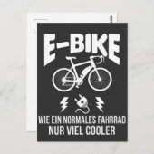 Carte Postale Roue électrique E-Bike pour cyclistes (Devant / Derrière)