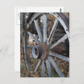 Carte Postale Roue en bois rustique (Devant / Derrière)