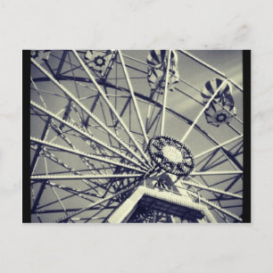 Carte Postale Roue ferrique noire et blanche