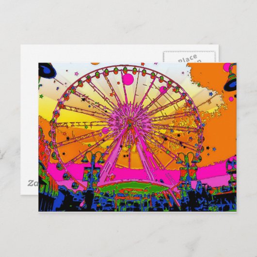 Carte Postale Roue psychédélique (Devant / Derrière)