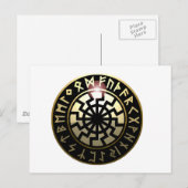 Carte Postale Roue solaire noire (Devant / Derrière)