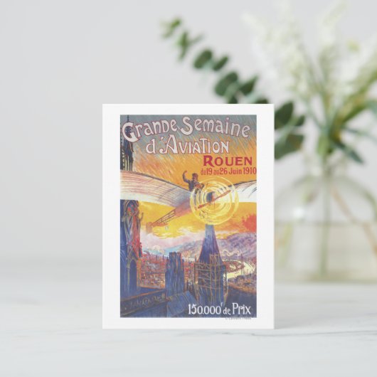 Carte Postale Rouen, France - Pilote et Avion (Debout devant)