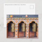 Carte Postale Roues à prières - Bhoutan (Devant / Derrière)