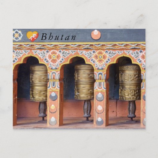 Carte Postale Roues à prières - Bhoutan (Devant)
