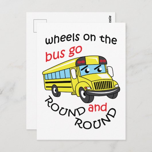 Carte Postale Roues dans le bus (Devant / Derrière)