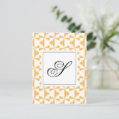 Carte Postale Roues de Citrouille initial personnalisées (Debout devant)