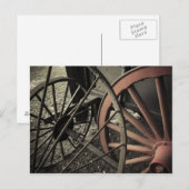 Carte Postale Roues de panier de ferme antique (Devant / Derrière)