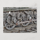 CARTE POSTALE ROUES DE TRAIN À VAPEUR (Devant)