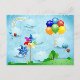 Carte Postale Roues et ballons