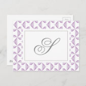 Carte Postale Roues initiales pourpres personnalisées (Devant / Derrière)