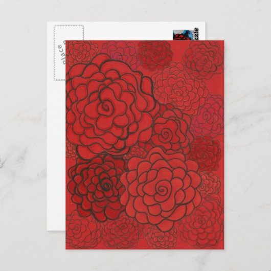 carte postale rouge (Devant / Derrière)