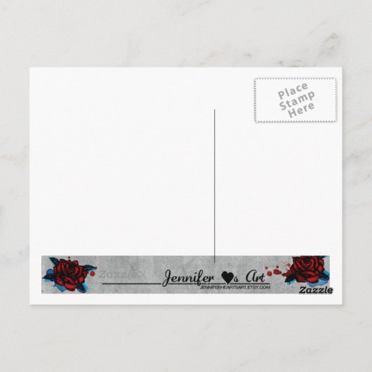 carte postale rouge (Dos)