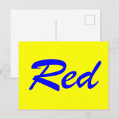 Carte Postale Rouge (Devant / Derrière)