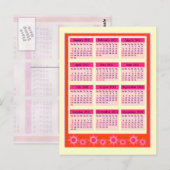 Carte Postale Rouge 2011 Année en un coup d'oeil Calendrier (Devant / Derrière)