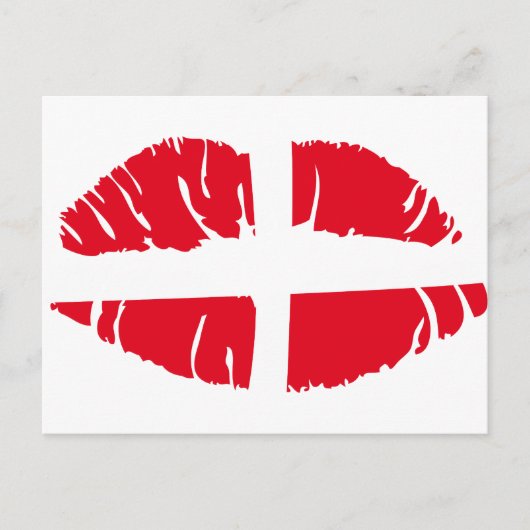 Carte Postale rouge à lèvres danmark (Devant)