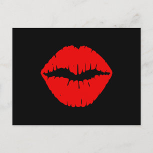 Carte Postale Rouge à lèvres noir et rouge