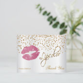 Carte Postale Rouge à lèvres Pretty Pink Lips - Merci (Debout devant)