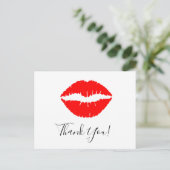 Carte Postale Rouge à Lèvres Rouge Clair Baiser Merci (Debout devant)
