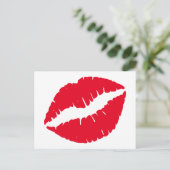 Carte Postale Rouge à lèvres rouge vif Kiss blanc (Debout devant)