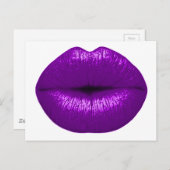 CARTE POSTALE ROUGE À LÈVRES VIOLET POSITIVEMENT MAQUILLAGE BEAU (Devant / Derrière)
