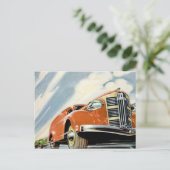 Carte postale rouge Art déco des années 1930 (Debout devant)