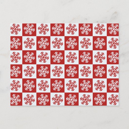 Carte postale rouge blanc à damier (Devant)