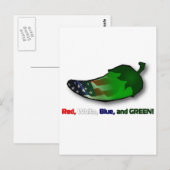 Carte Postale Rouge, Blanc, Bleu et Vert (Devant / Derrière)