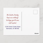 Carte Postale Rouge Blanc & Bleu Nom et Monogramme "Nous avons b (Dos)