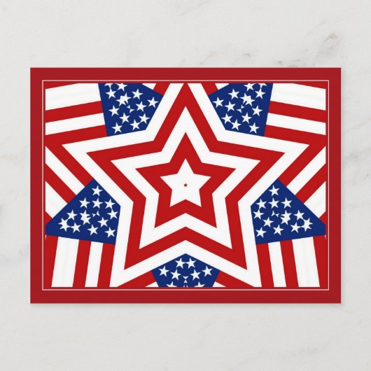 Carte Postale Rouge blanc & bleu Star Design pour ajouter du tex (Devant)