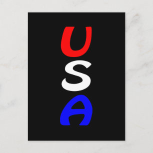 Carte postale rouge, blanc et bleu des États-Unis