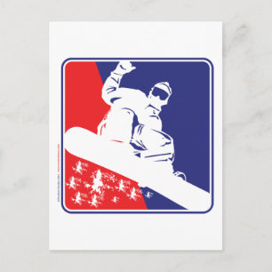Carte Postale Rouge-Blanc-et-Bleu-Neige-Boa