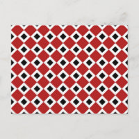 Rouge, Blanc, Motif Diamant Noir