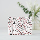 Carte Postale Rouge blanc noir Abstrait rayure design (Debout devant)