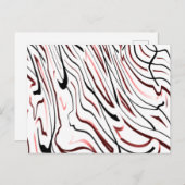 Carte Postale Rouge blanc noir Abstrait rayure design (Devant / Derrière)