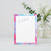 Carte postale Rouge Bleu Cravate-Dye VOTE (Debout devant)