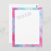 Carte postale Rouge Bleu Cravate-Dye VOTE (Devant / Derrière)