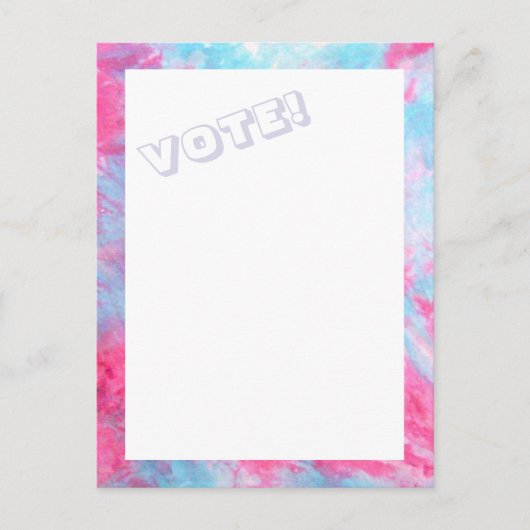 Carte postale Rouge Bleu Cravate-Dye VOTE (Devant)