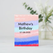 Carte Postale Rouge bleu garçon américain anniversaire ajouter n (Debout devant)