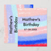 Carte Postale Rouge bleu garçon américain anniversaire ajouter n (Devant / Derrière)