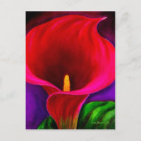 Rouge Cala Lily peinture à la floraison Art - Mult
