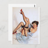 Carte Postale Rouge Chaussures Pin Up (Devant / Derrière)