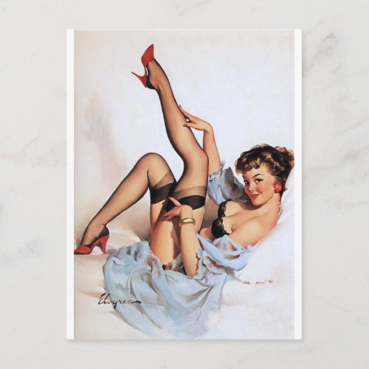 Carte Postale Rouge Chaussures Pin Up (Devant)