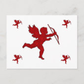 Carte postale rouge cupide (Devant)
