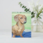 Carte Postale Rouge Dachshund (Debout devant)