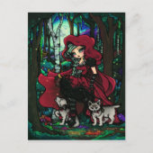 Carte postale rouge d'art de conte de fées de (Devant)