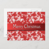 Carte postale rouge de fleur de Joyeux Noël (Devant / Derrière)