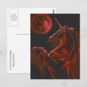 Carte postale rouge de la licorne 2 (Devant / Derrière)