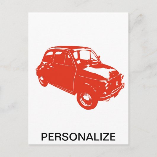 Carte Postale Rouge de la voiture d'origine (Devant)